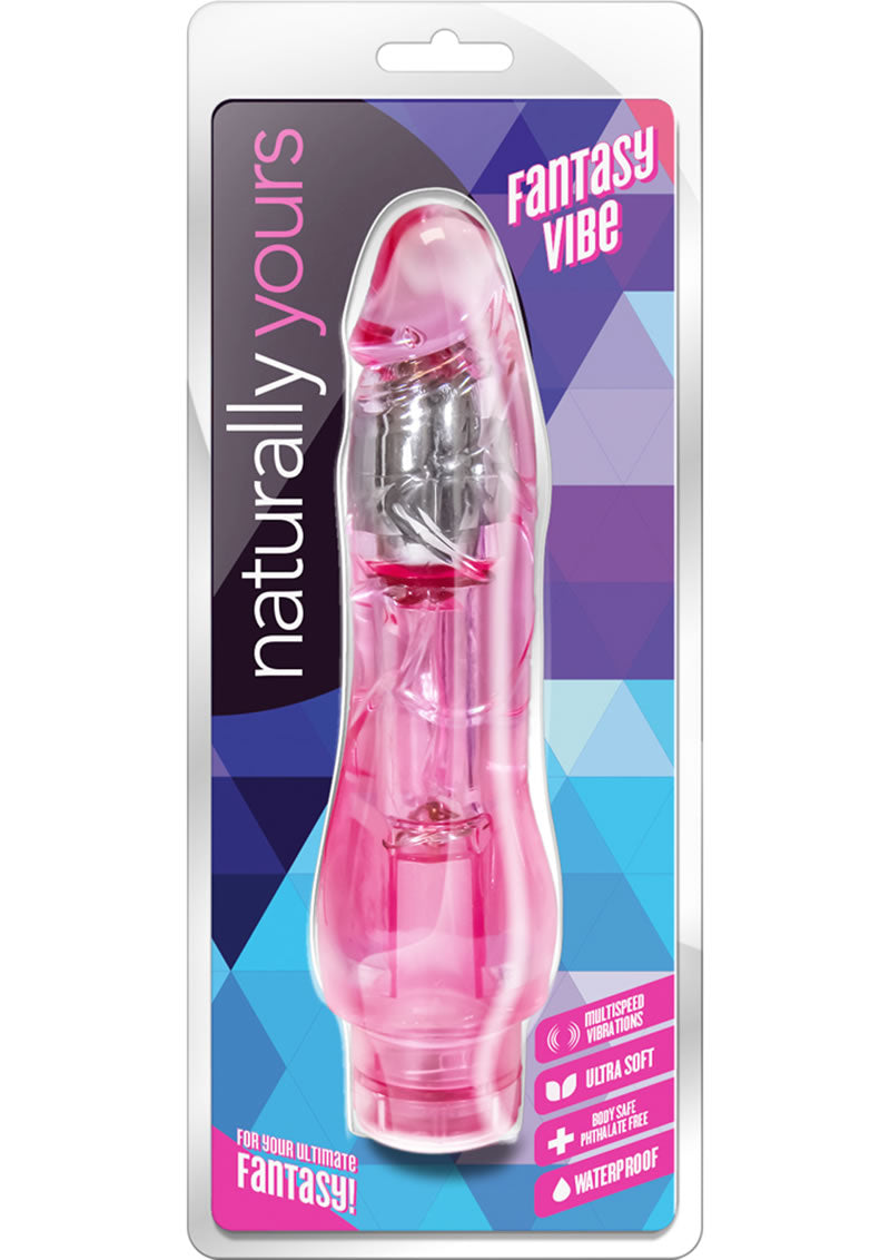 Consolador vibrador Naturally Yours Fantasy de 21,5 cm - Rosa