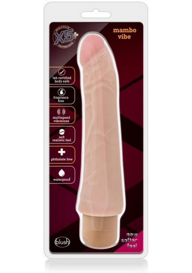 Consolador vibrador X5 Plus Mambo Vibe de 20 cm - Vainilla