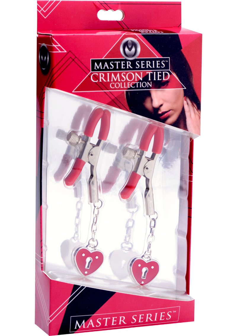 Pinza para pezones con candado de corazón encantado