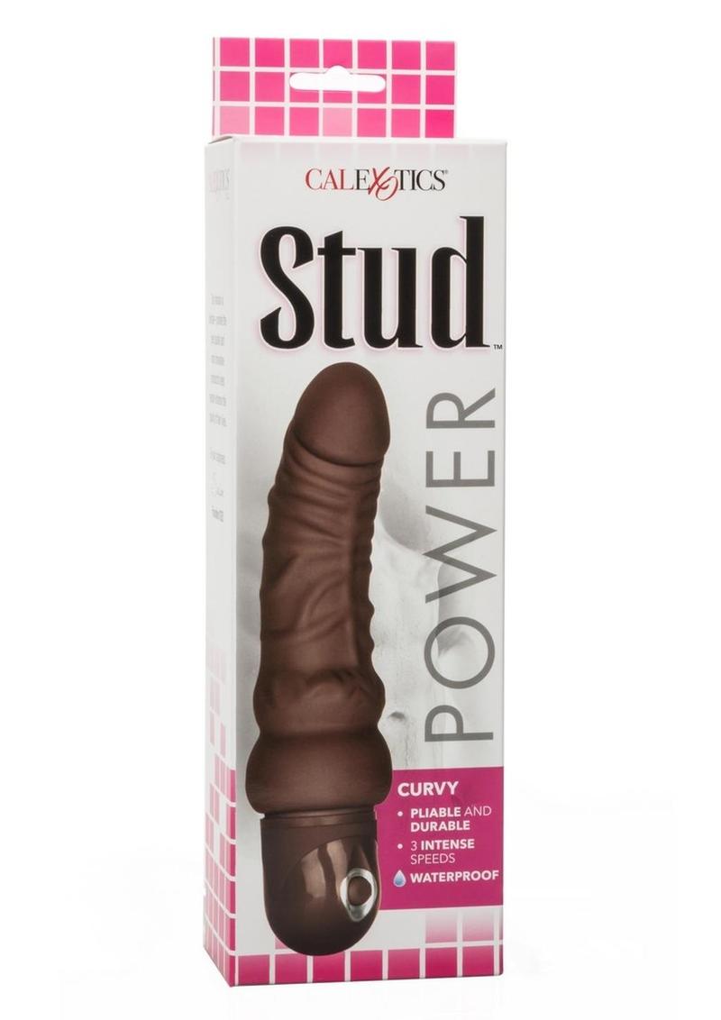 Consolador vibrador curvo Power Stud - Chocolate