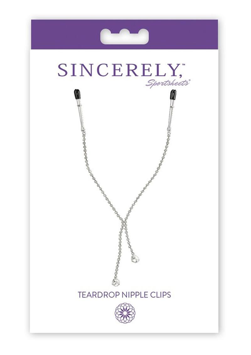 Pinzas para pezones Sincerely Teardrop de 45 cm - Plateadas