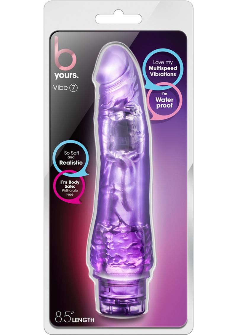 Consolador vibrador B Yours Vibe 7 de 21,5 cm - Morado