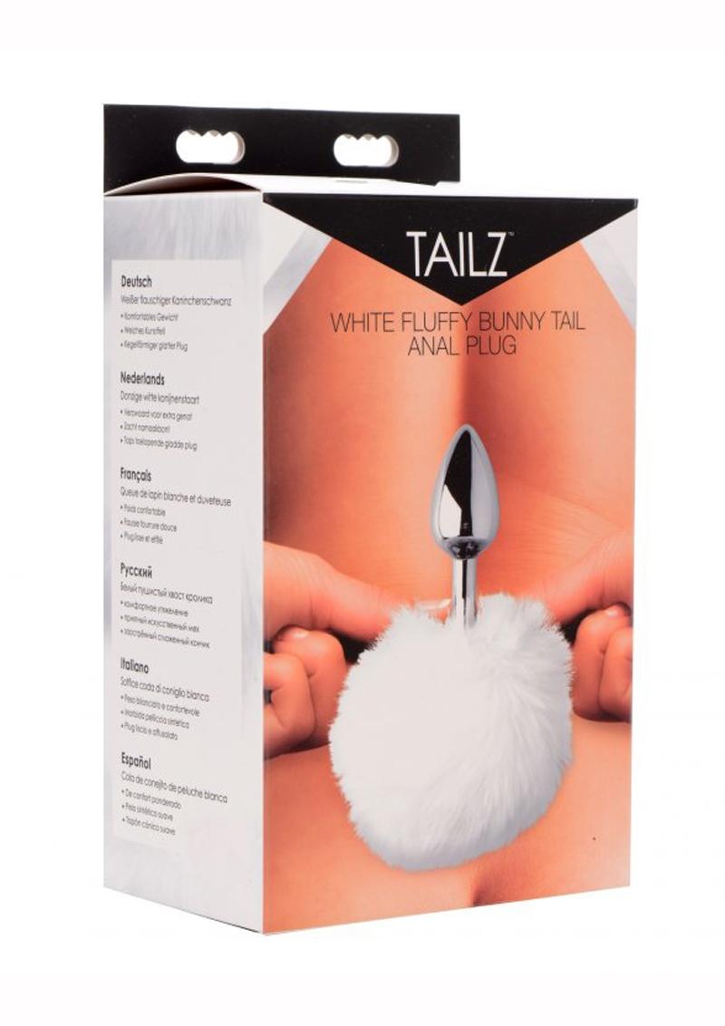 Tapón anal con forma de cola de conejo esponjosa Tailz - Blanco