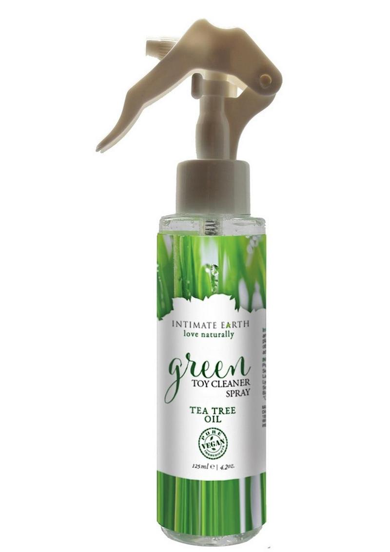 Limpiador de juguetes en aerosol Intimate Earth Green con aceite de árbol de té, 118 ml