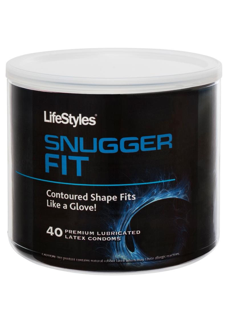 Condones de látex lubricados premium Lifestyles Snugger Fit 40