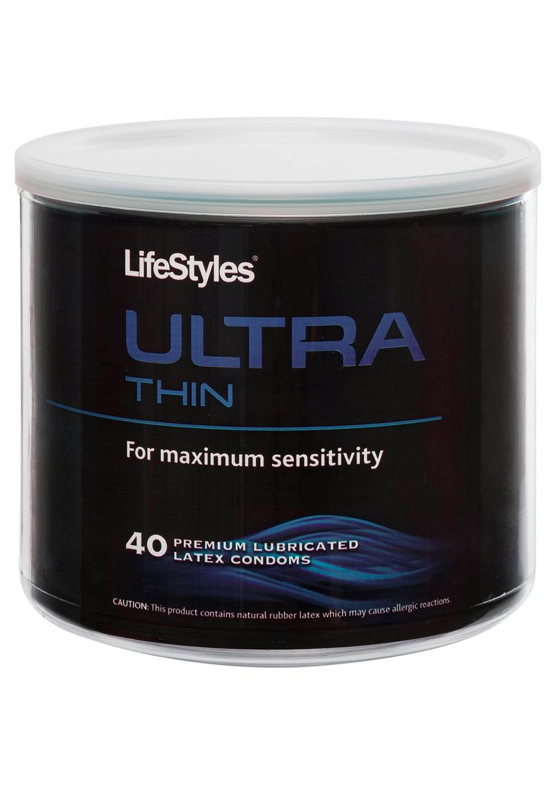 Condones de látex lubricados Lifestyles Ultra Thin 40