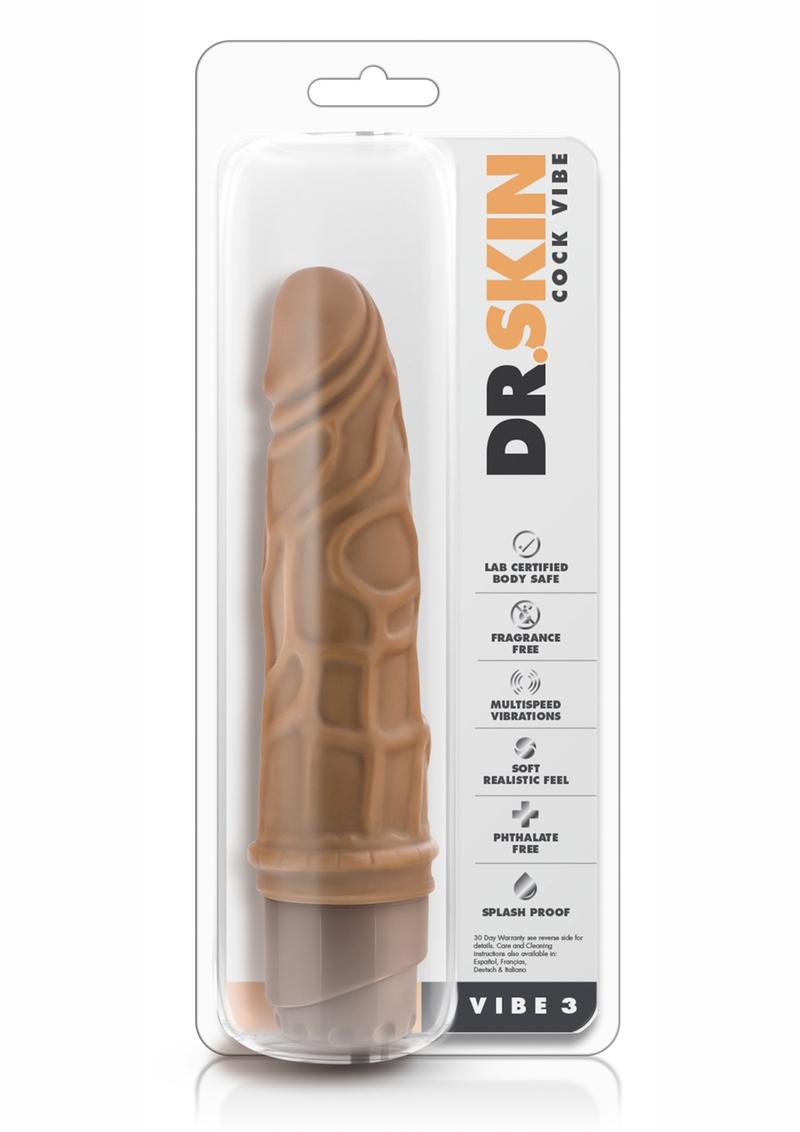 Consolador vibrador Dr. Skin Silver Collection Cock Vibe 3 de 18 cm - Caramelo