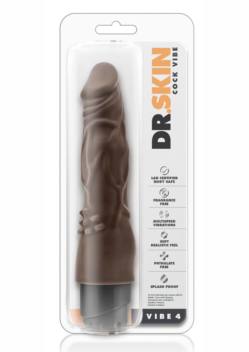 Consolador vibrador Dr. Skin Silver Collection Cock Vibe 4 de 20 cm - Chocolate