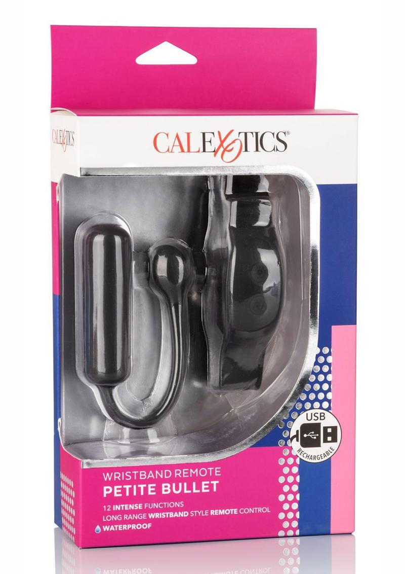 Vibrador bala pequeño con control remoto de pulsera - Negro