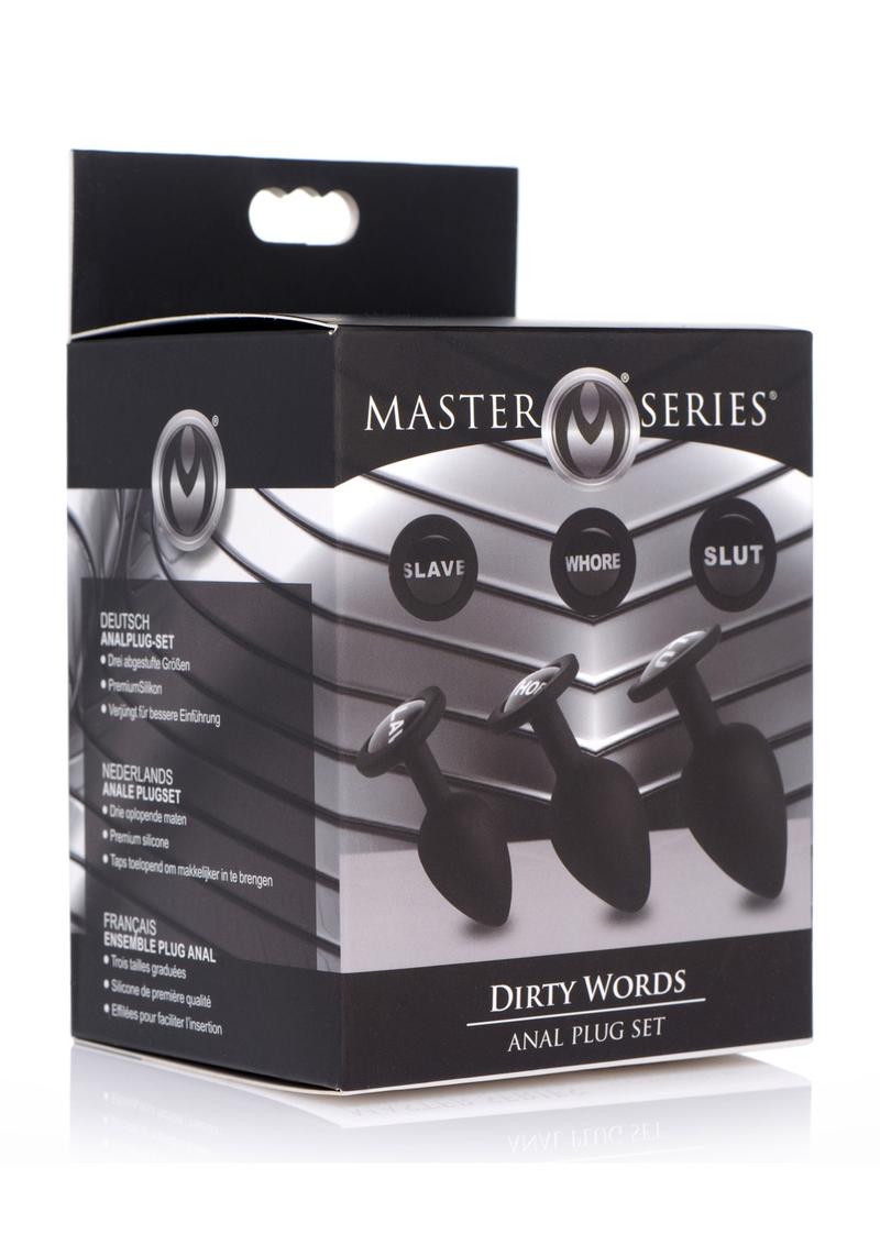 Juego de tapones anales Master Series Dirty Words - Negro