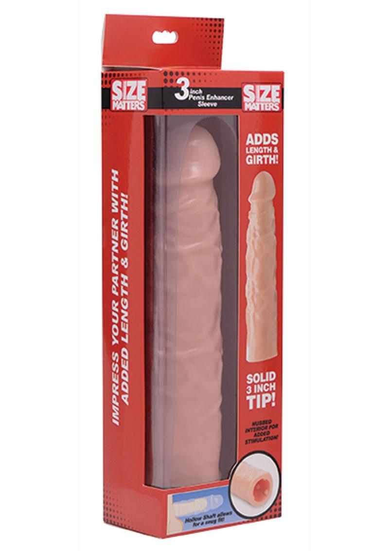 Funda extensora de pene Size Matters de 7,6 cm - Vainilla