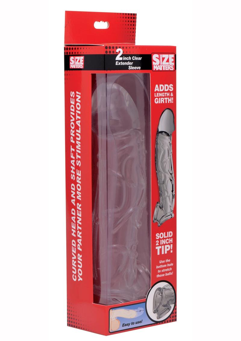 Funda extensora de pene Size Matters de 2 pulgadas - Transparente