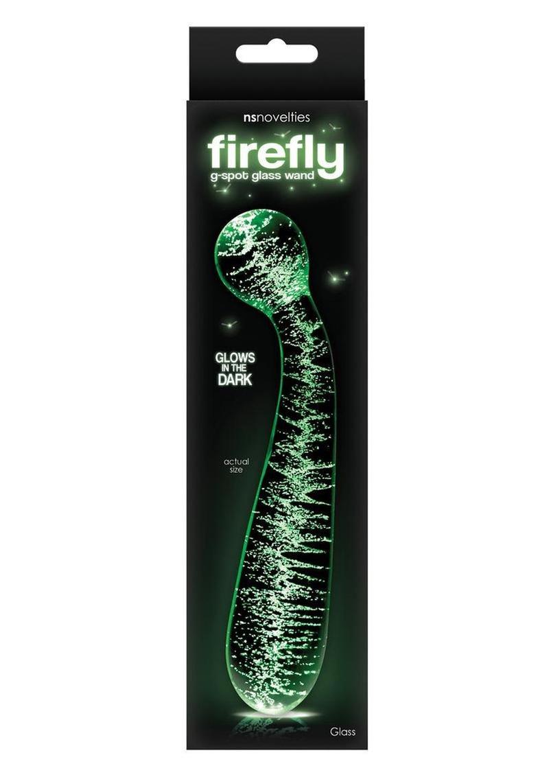 Vibrador de punto G de cristal Firefly que brilla en la oscuridad - Transparente