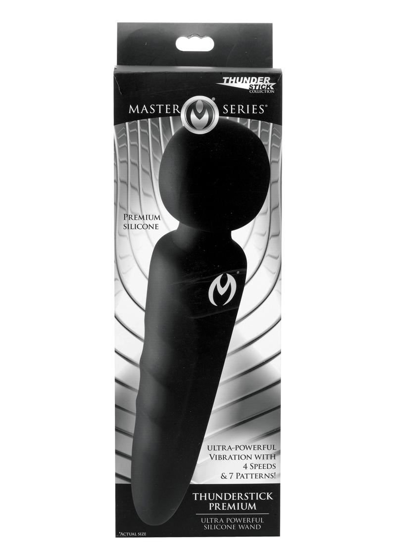 Varita de silicona recargable Master Series Thunderstick Premium - Negra