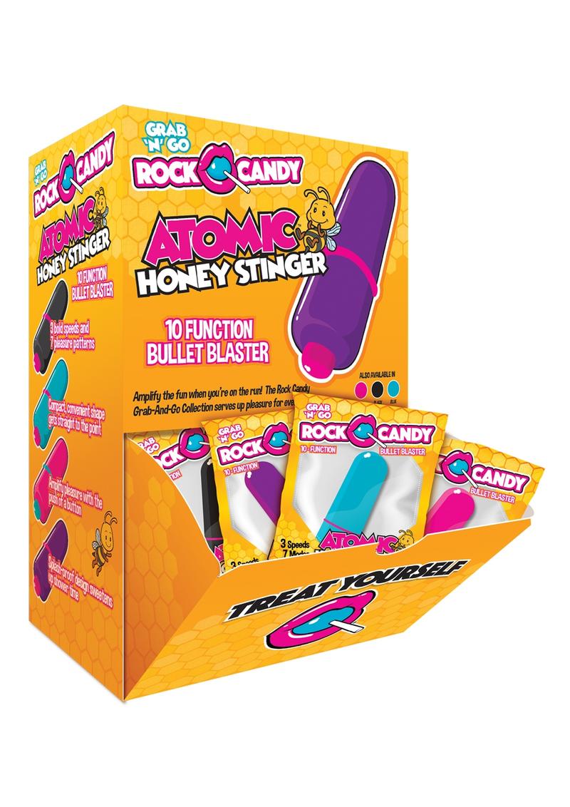 Expositor de balas Rock Candy Atomic Honey Stinger (24 por expositor)