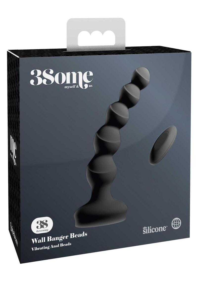 3Some Wall Banger - Bolas anales recargables de silicona con control remoto - Negro