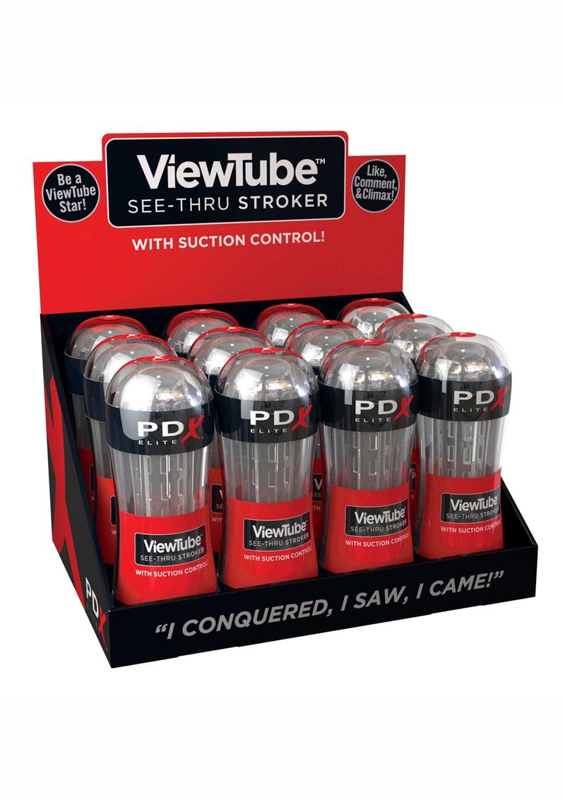 Pantalla PDX Elite ViewTube Stroker (pantalla de 12 piezas) - Transparente