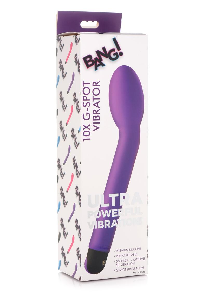Vibrador de punto G de silicona recargable Bang! 10X - Morado