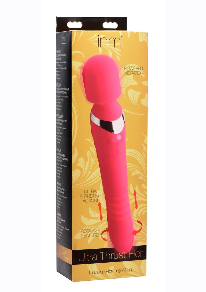 Masajeador de varita de silicona con vibración y empuje Inmi Ultra Thrust-Her - Rosa