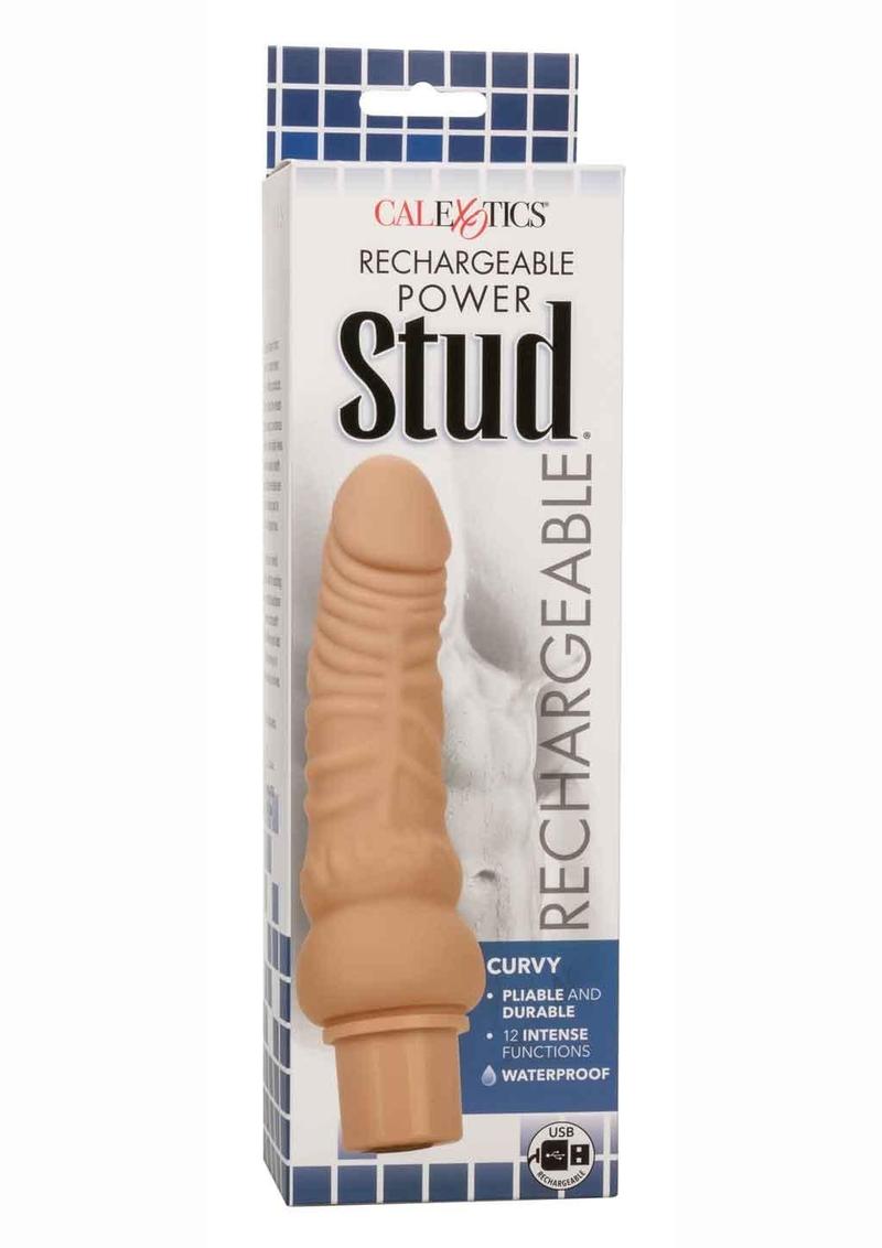 Pene vibrador de silicona recargable Power Stud Curvy - Vainilla