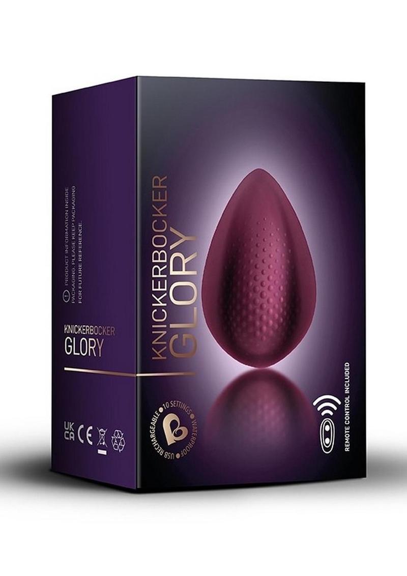 Estimulador de clítoris de silicona recargable Knickerbocker Glory con control remoto - Rojo/Morado