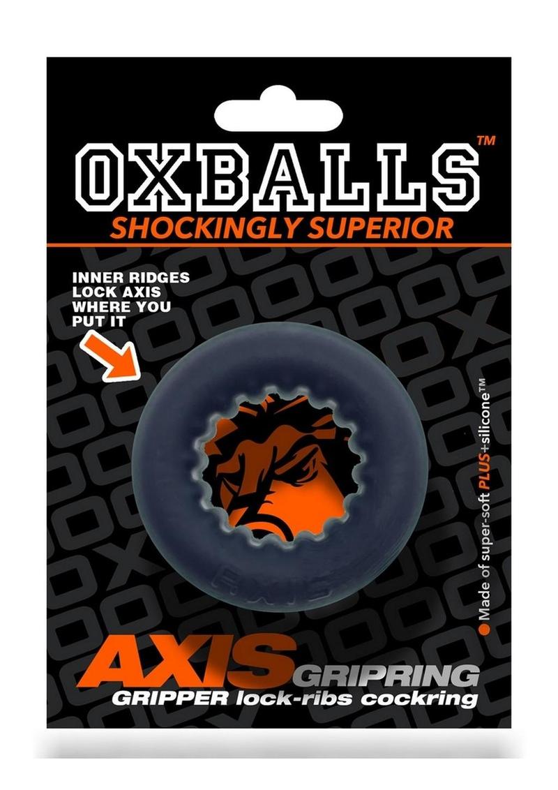 Anillo para el pene Oxballs Axis Rib Griphold - Negro hielo
