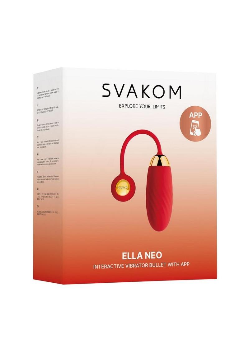 Vibrador bala interactivo de silicona Svakom Ella Neo - Rojo/Dorado