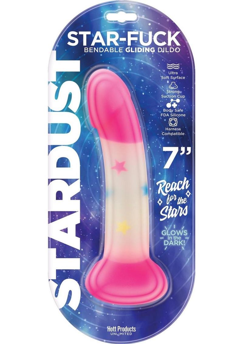 Consolador de silicona Stardust Star Fuck de 18 cm - Rosa/Blanco