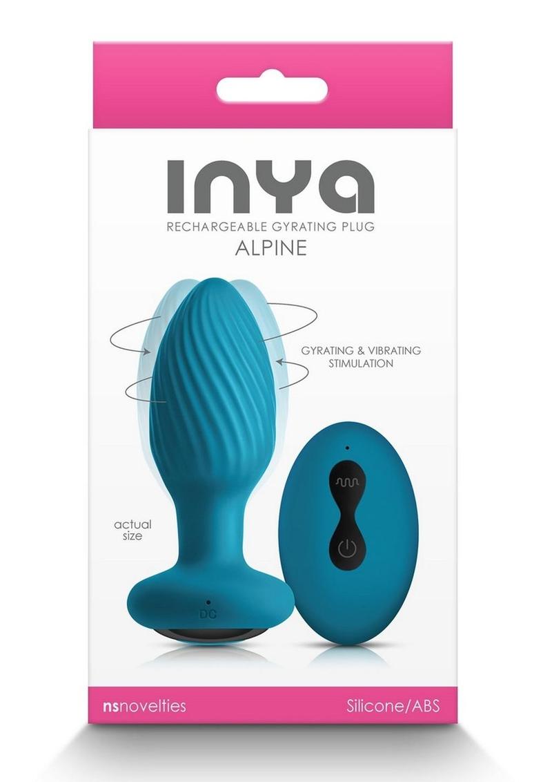 Tapón anal de silicona recargable Inya Alpine con control remoto - Verde azulado