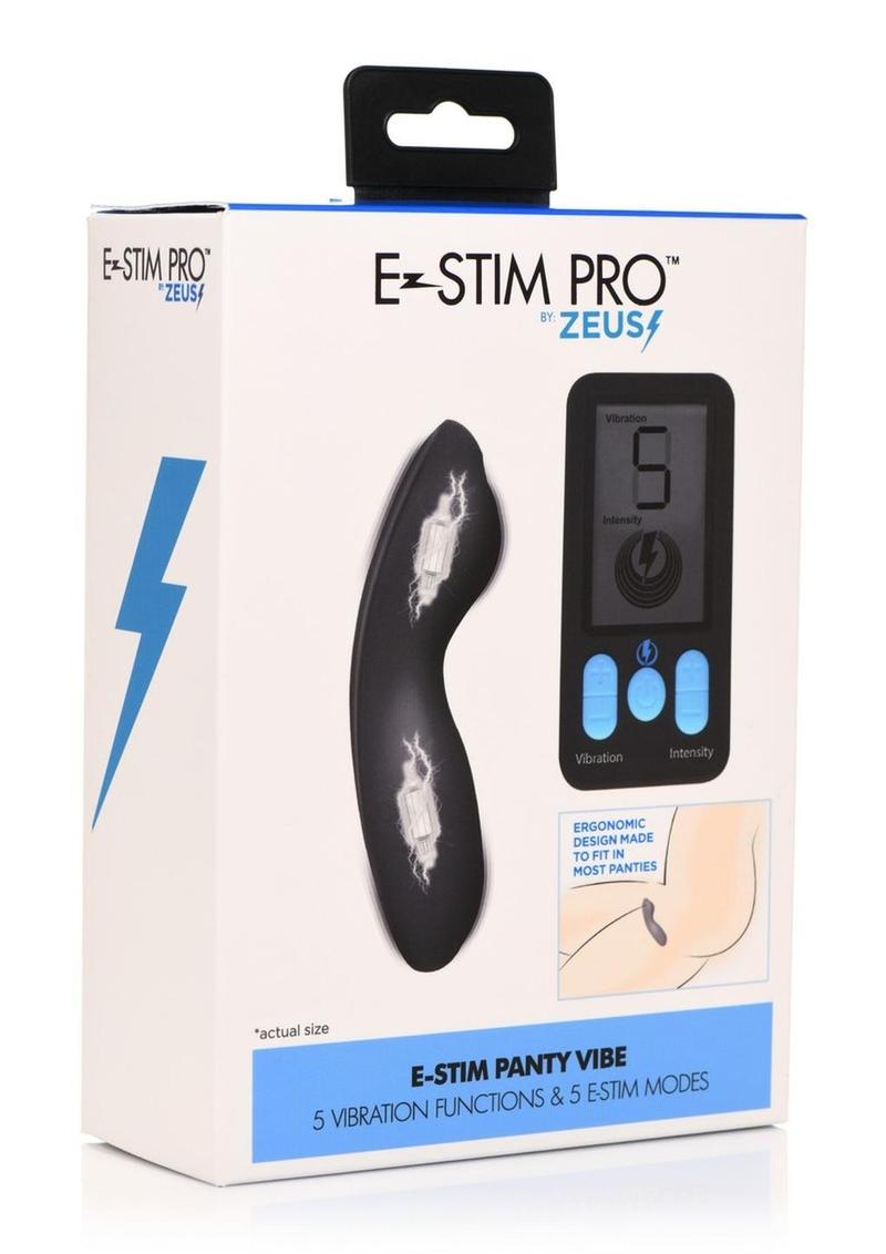 Vibrador Zeus Electrosex E-Stim para bragas con control remoto - Negro