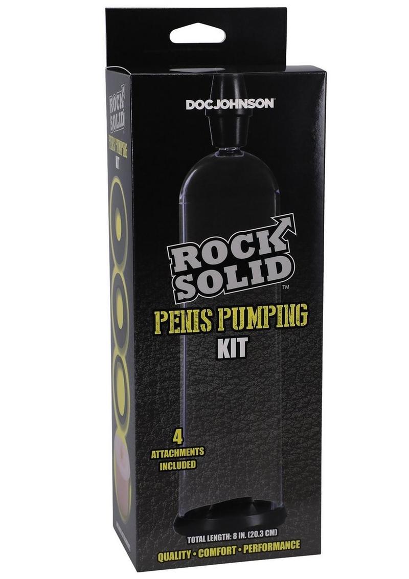 Kit de bombeo de pene Rock Solid - Negro/Transparente