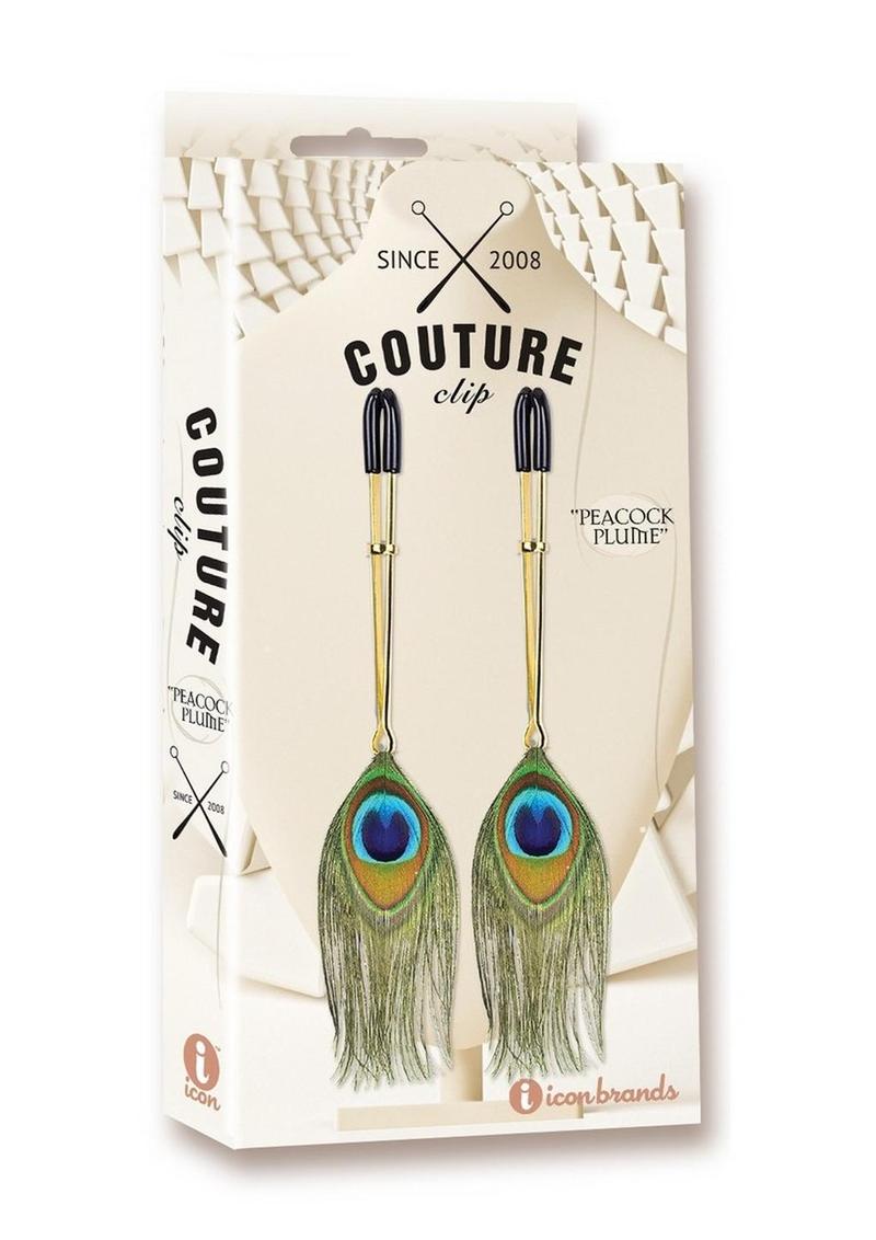 Pinza para pezones con pluma de pavo real de Couture Clip