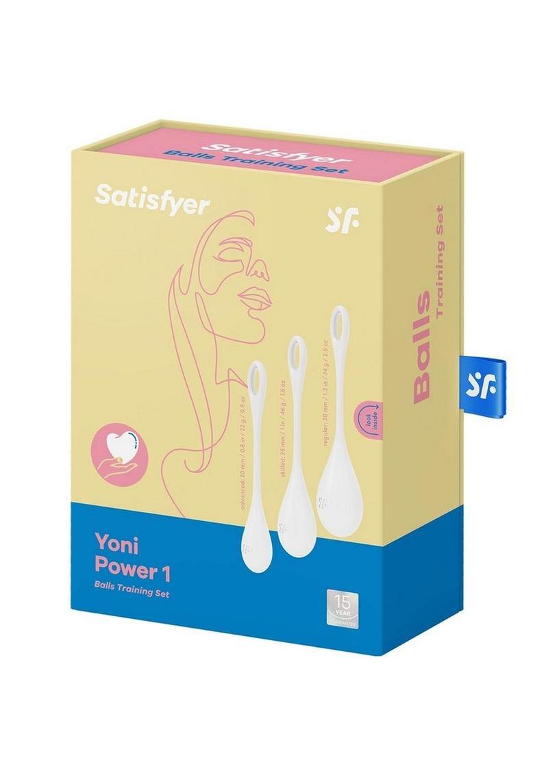 Satisfyer Yoni Power 1 - Juego de bolas chinas de silicona con peso - Blanco