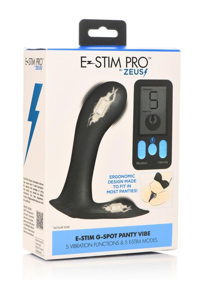 Vibrador de silicona recargable Zeus ZS E-Stim Pro con control remoto - Negro