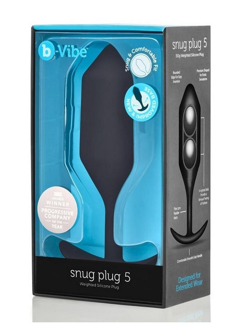 Tapón anal de silicona con peso B-Vibe Snug Plug 5 - Negro