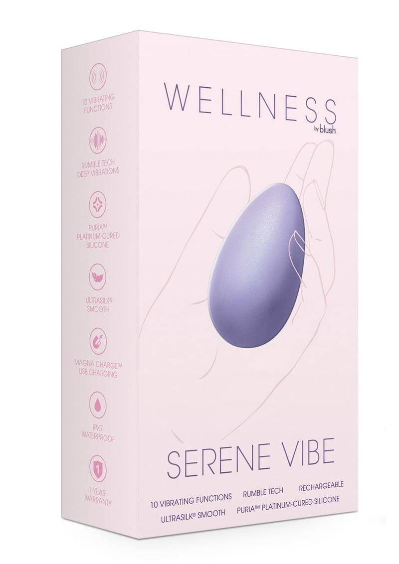 Masajeador vibratorio de silicona recargable Wellness Serene Vibe con control remoto - Lavanda
