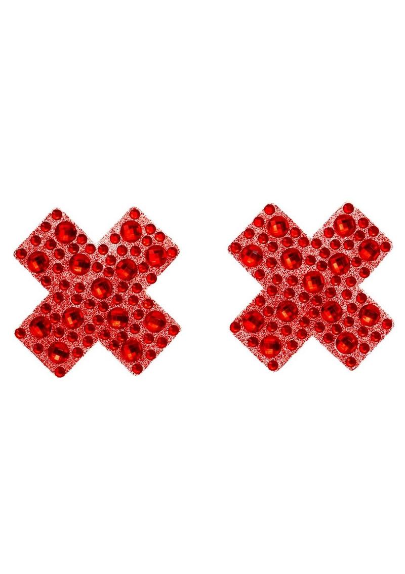Pegatinas adhesivas para pezones Leg Avenue X Factor - OS - Rojo