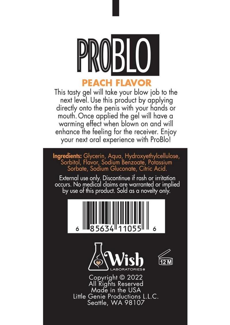 Gel de placer oral ProBlo Fishbowl sabor 10 ml (65 por bol) - Melocotón