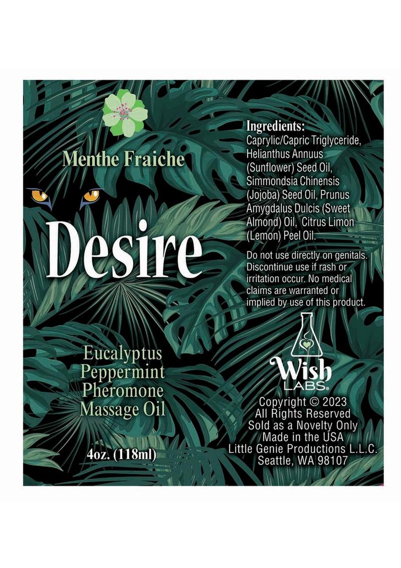 Aceite de masaje con feromonas Desire, 113 ml - Eucalipto/Menta