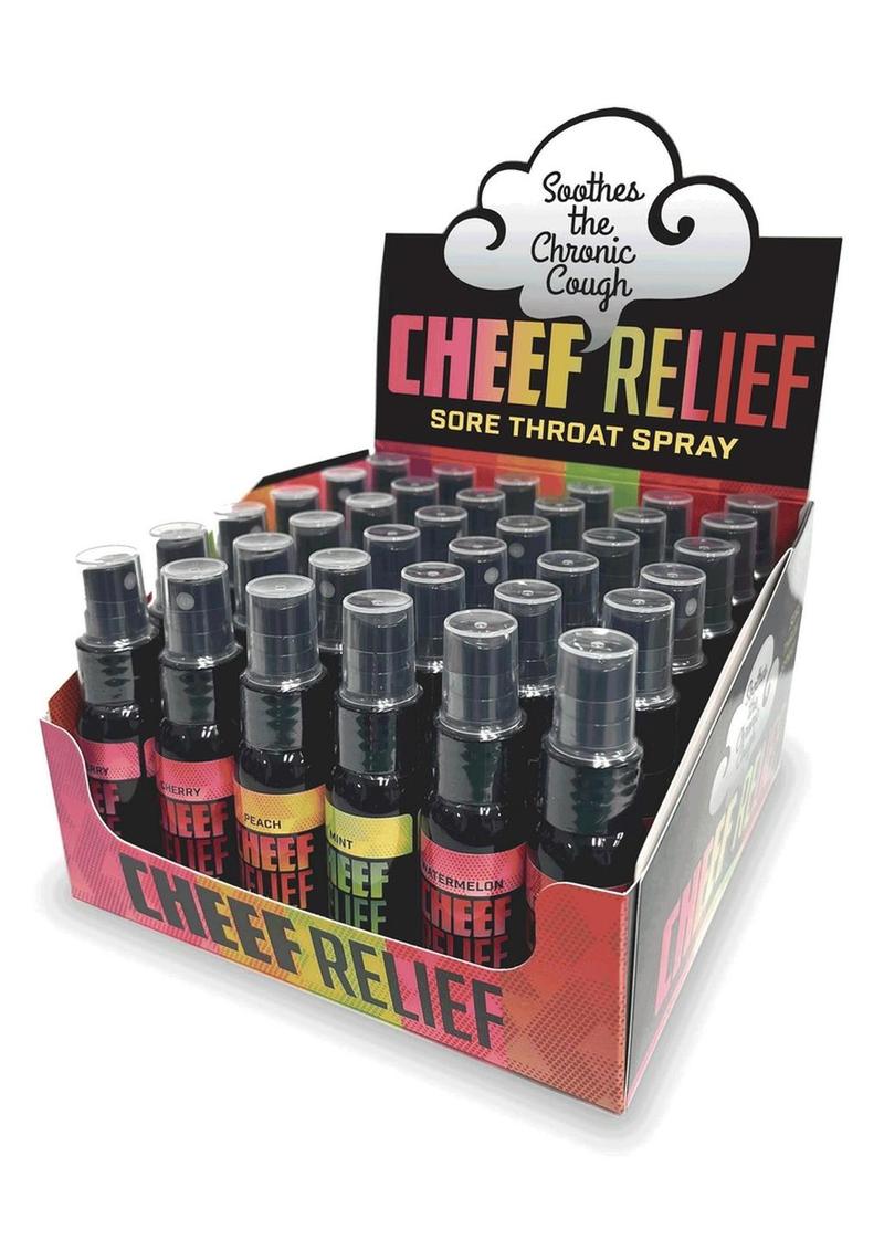 Spray calmante para la garganta Cheef Relief (36 por expositor) - Sabores surtidos