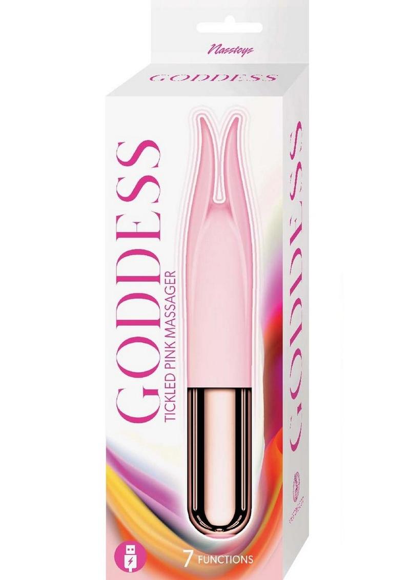 Masajeador de silicona recargable Goddess Tickled Pink - Rosa