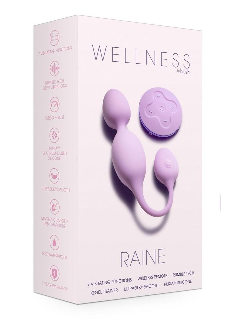 Bola vibratoria de Kegel de silicona recargable Wellness Raine con control remoto - Lila