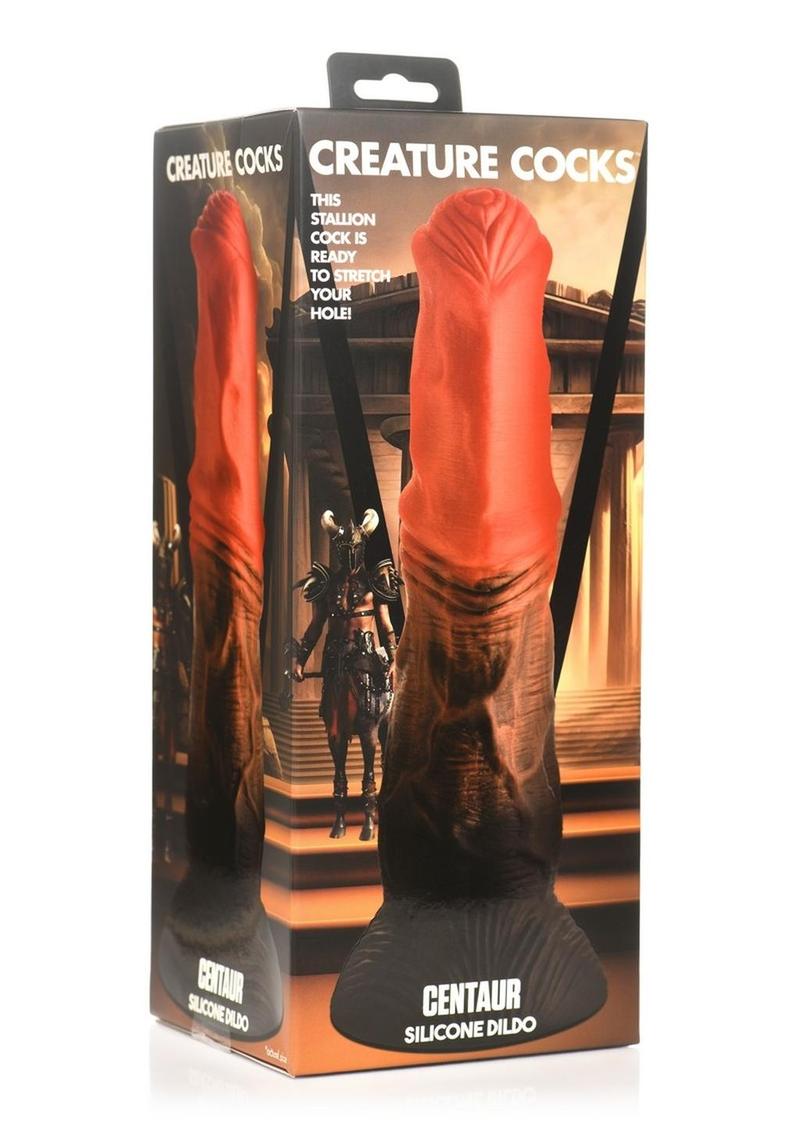 Consolador de silicona Centaur de Creature Cocks - Rojo/Negro