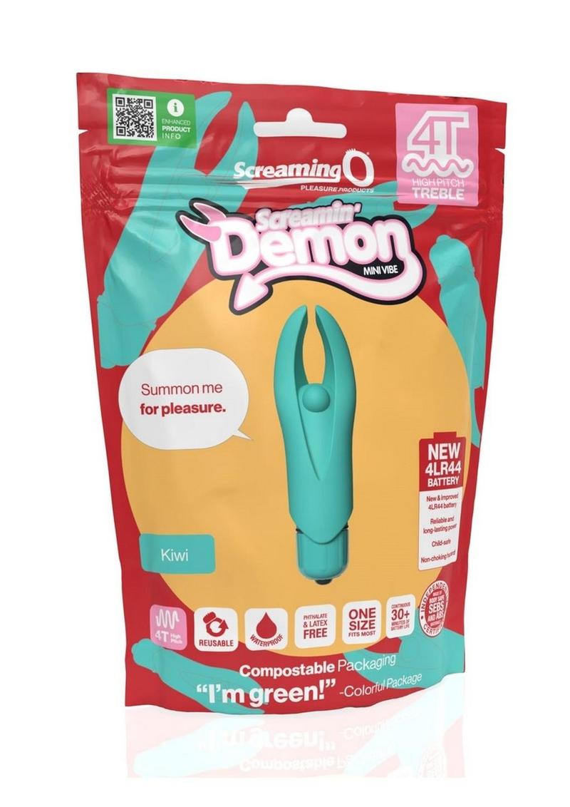 Mini vibrador de silicona 4T Demon para estimular el clítoris - Kiwi
