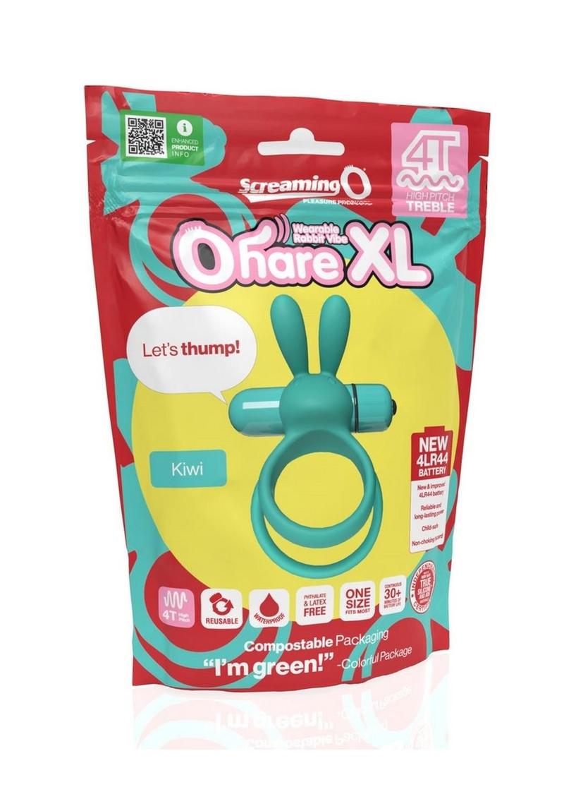Anillo vibrador para pene Ohare XL de silicona con forma de conejo 4T - Kiwi