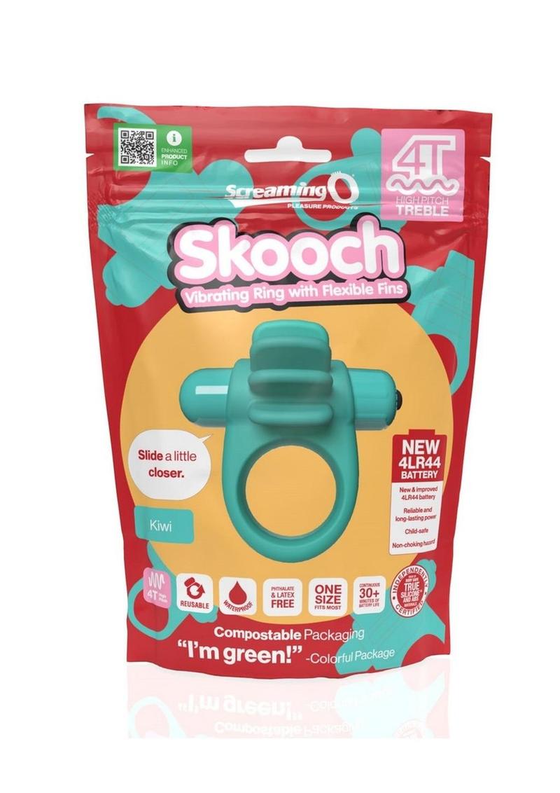 Anillo vibrador para el pene 4T Skooch con estimulador de clítoris - Kiwi