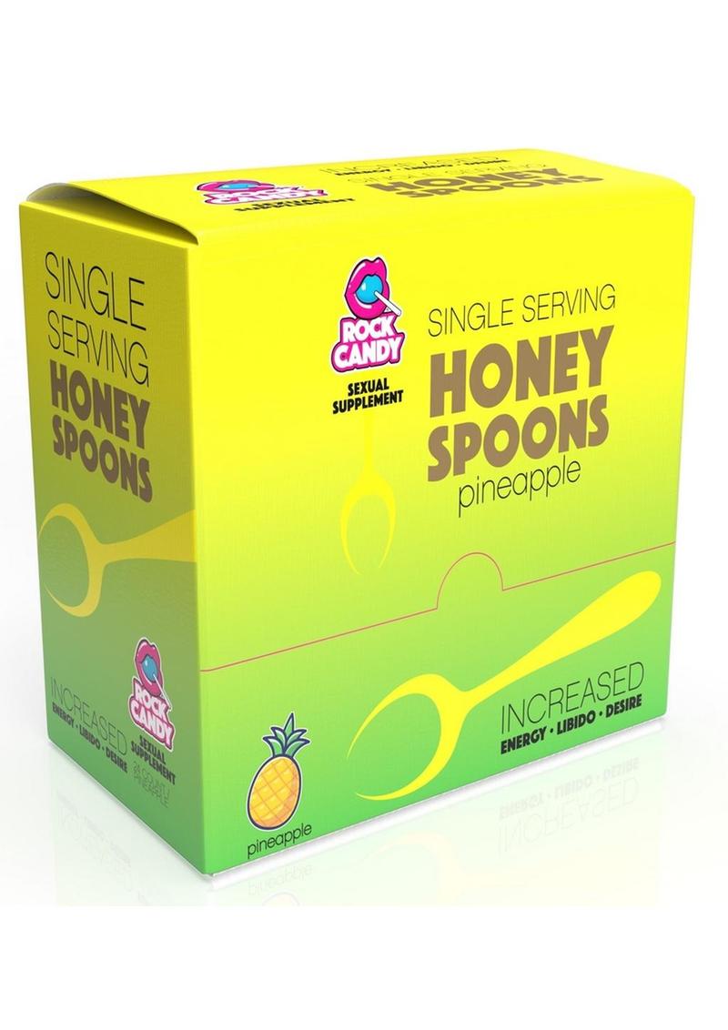 Cucharas de miel Rock Candy, suplemento sexual unisex, sabor piña (24 unidades por expositor)