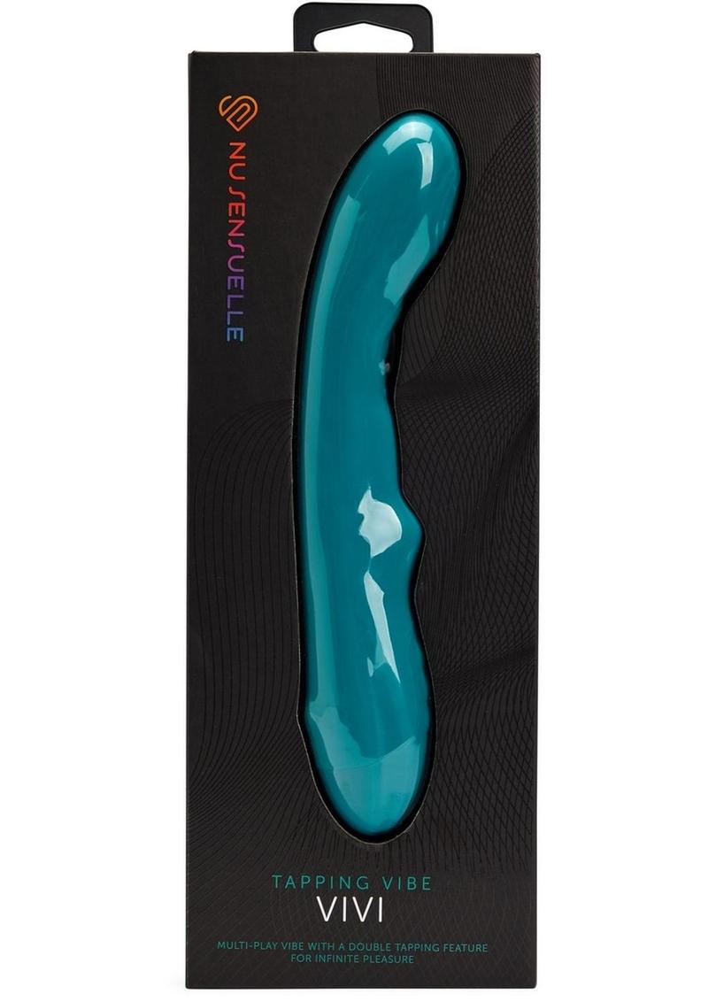 Vibrador recargable de silicona de doble pulsación Nu Sensuelle Vivi con estimulación del clítoris - Verde esmeralda
