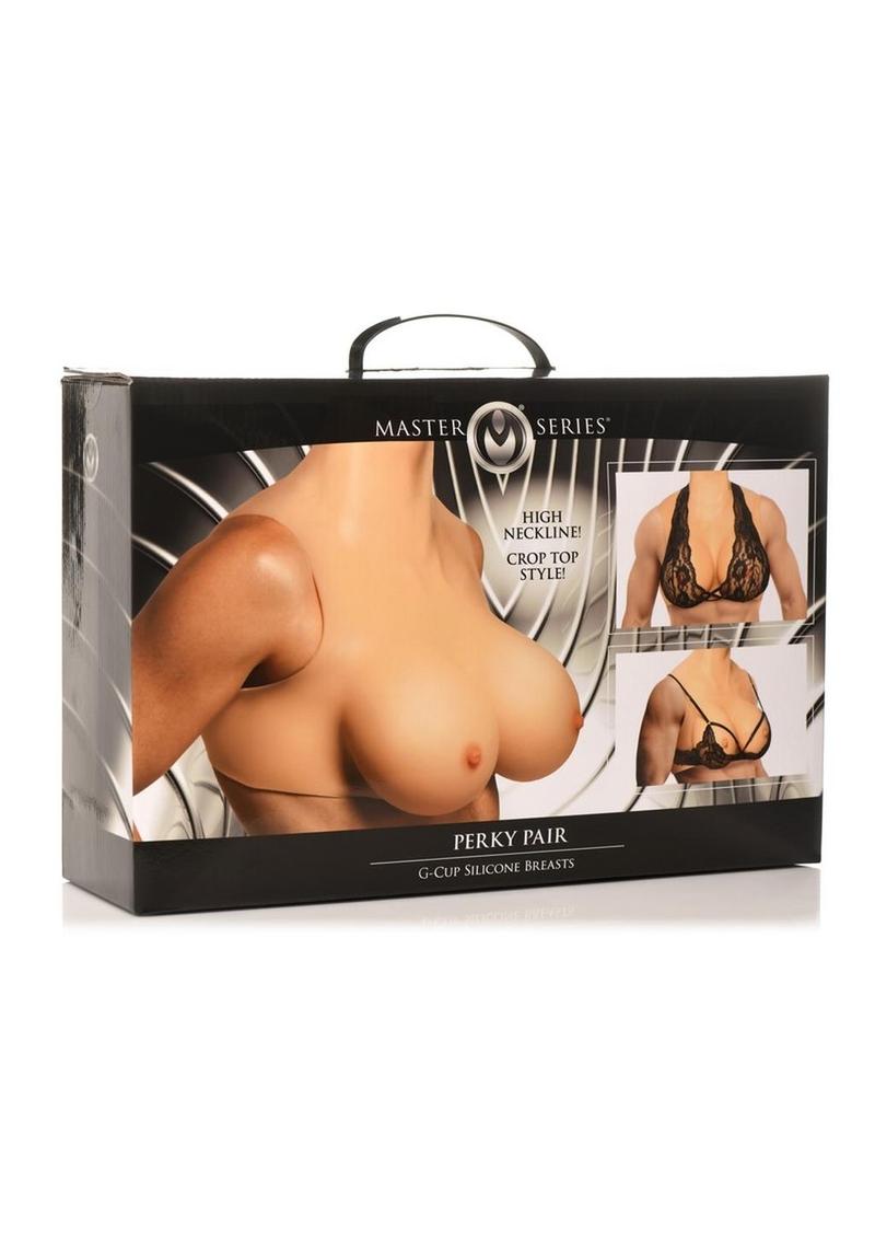 Pecho de silicona portátil Master Series Perky Pair G-Cup - Vainilla