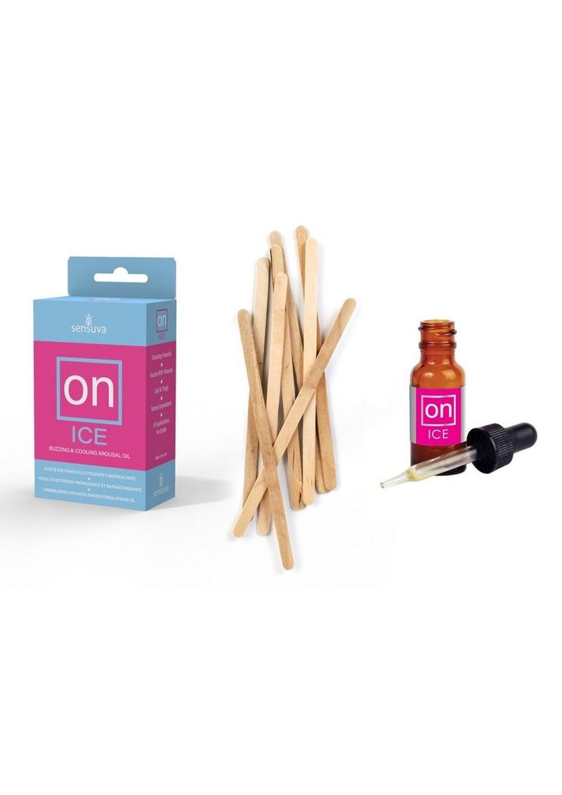 Aceite excitante On Ice de 5 ml, caja mediana, 12 unidades + kit de recarga de varillas/probadores